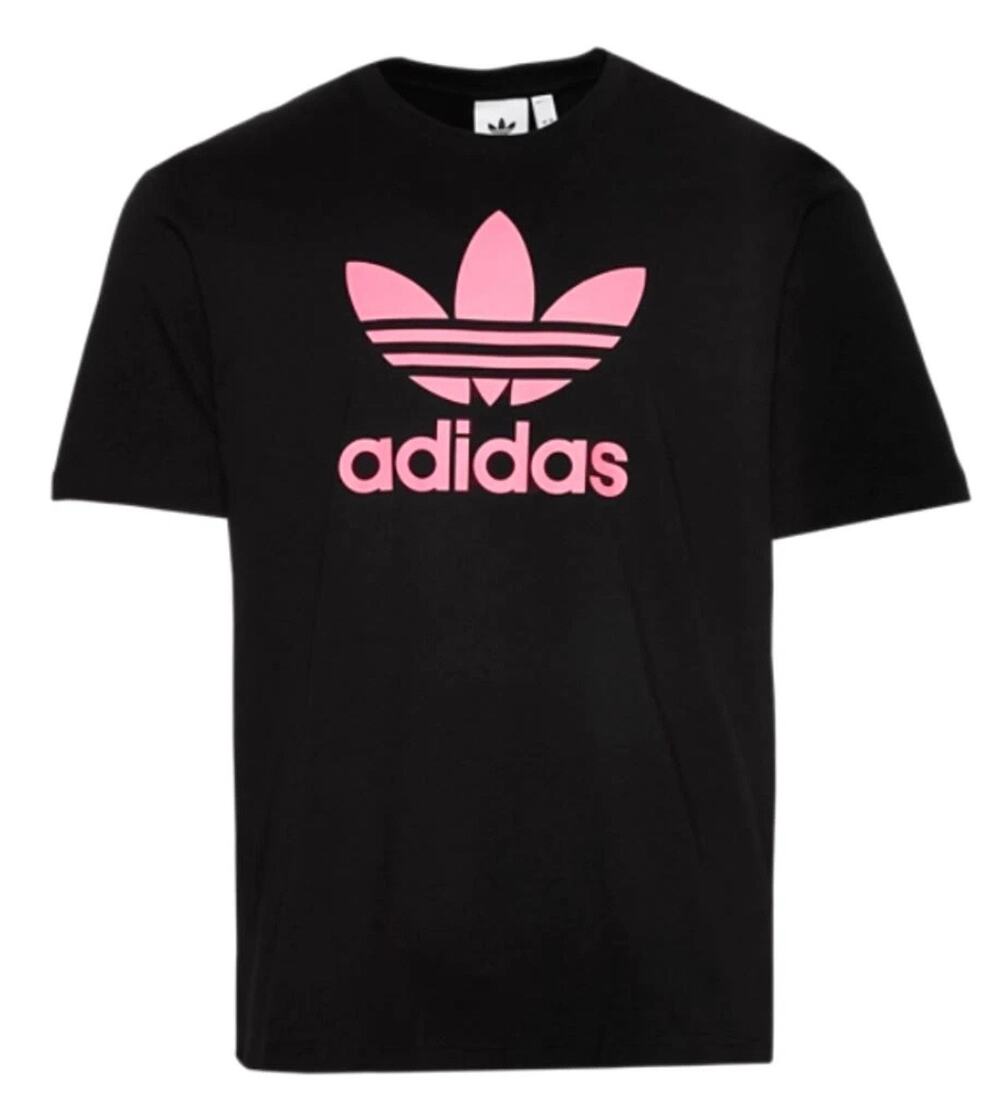 ADIDAS ORIGINALS TREFOIL MENS T-SHIRT SIZE SMALL  BLACK AND PINK NEW